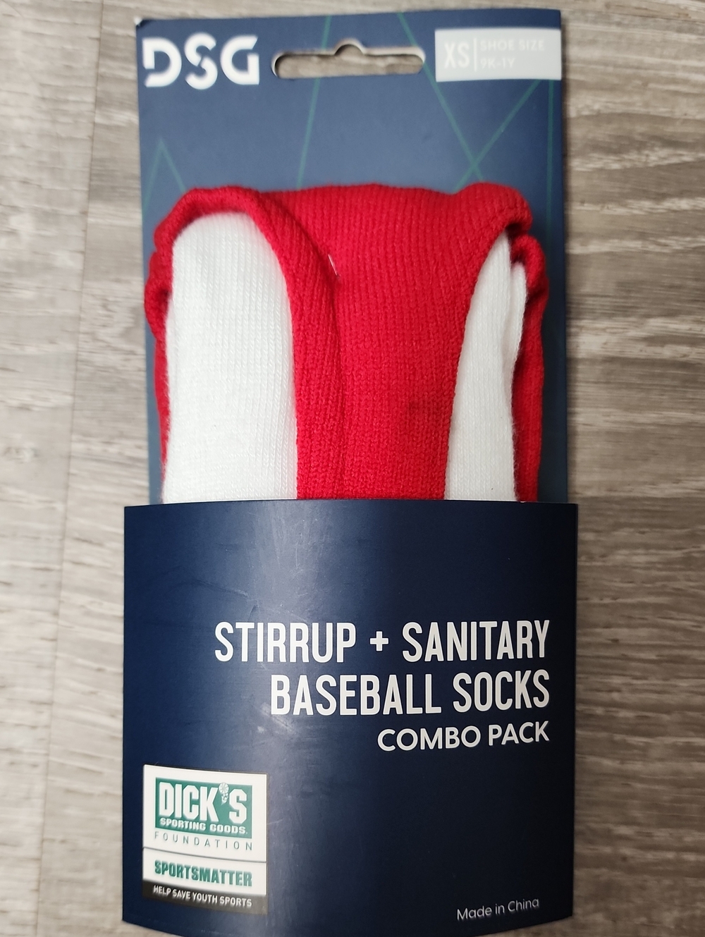DSG Red & White Stirrup Baseball Socks Combo Pack